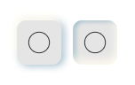 Default and pressed states of a button element with neumorphism