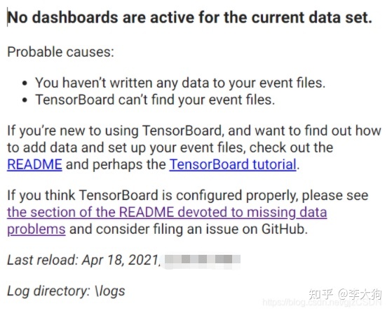 Tensorboard --logdir=logs 无法显示图像的处理办法