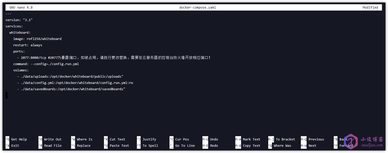 部署Whiteboard-新建docker-compose.yaml文件并编辑.png