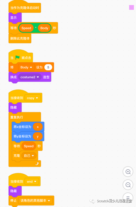 scratch图形化编程工具做一个贪吃蛇的游戏包含视频讲解源码