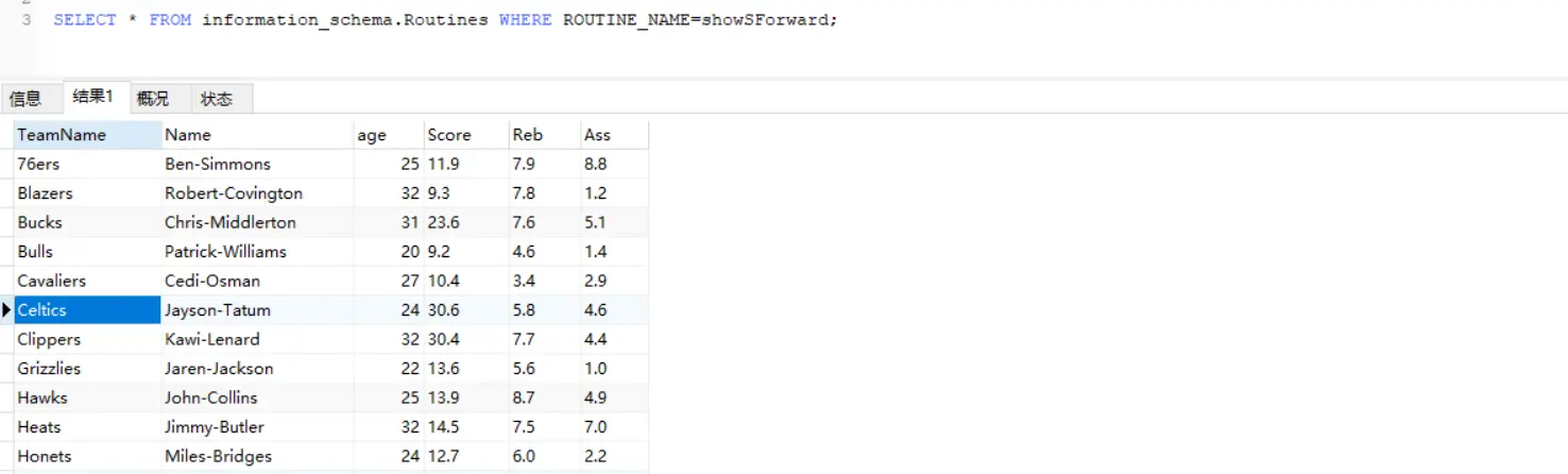 mysql存储过程routine