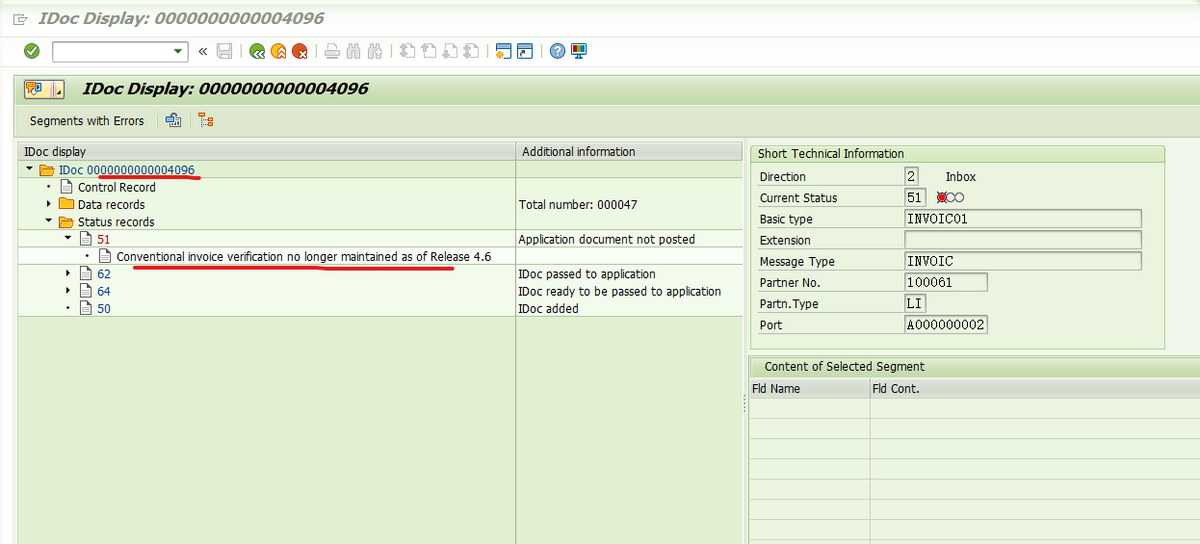 SAP IDoc 报错 - Conventional invoice verification no longer