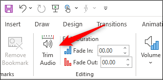 Trim audio option