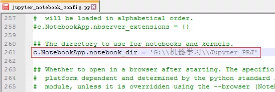 jupyter notebook修改默认目录除了去掉“#”外，一定要注意顶格！！！