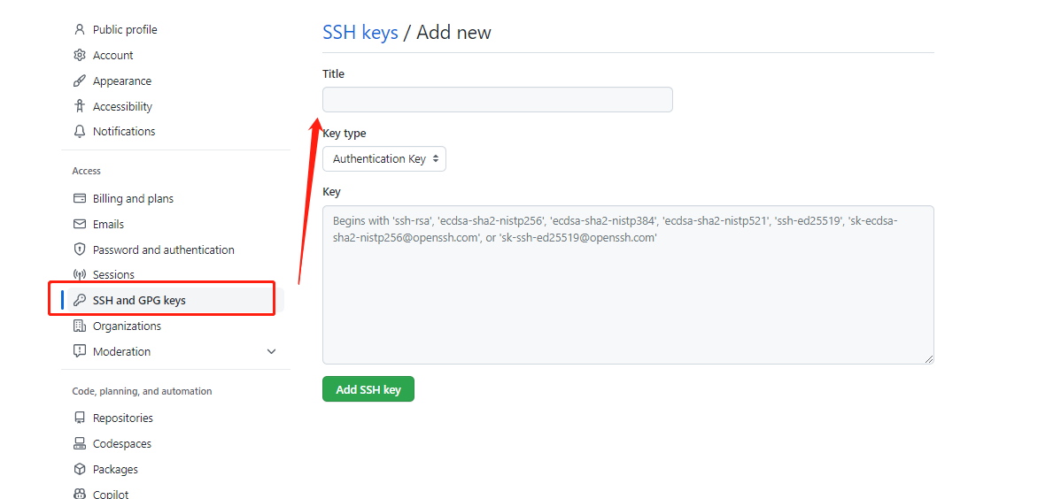 git ssh key