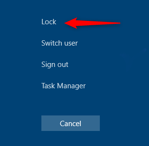 Click "Lock" in the menu.