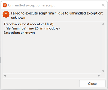 Failed to execute script ‘main‘ due to unhandled exception: