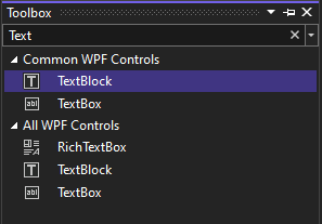 explore-ide-textblock-toolbox.png?view=vs-2022