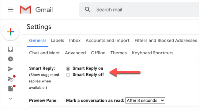 Click the radio button next to "Smart Reply On."