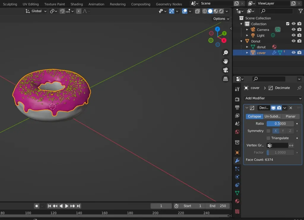 How to compress/reduce the size of a GLTF model in Blender