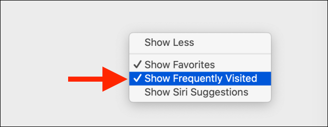 Uncheck on Show Frequently Visited Sites option on Mac