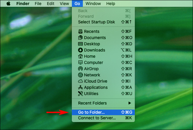 Click "Go To Folder" in Mac Finder.