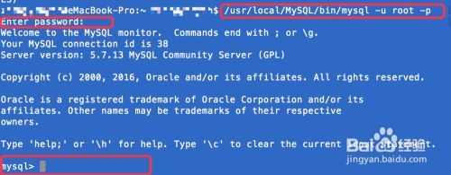 mac下如何进入mysql命令行