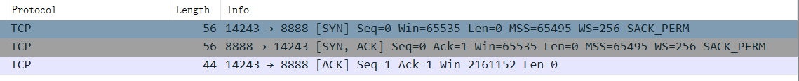 wireshark三次握手