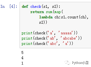 python如何統計字符串中字母個數，Python統計一個字符串中所有字符在另一個字符串出現的總次數