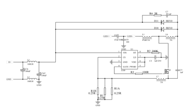 世微 降压恒流IC AP5199S LED电源 车灯景观灯舞台灯 过EMC HV9910