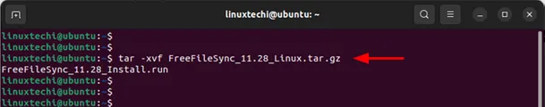 Extraer-Freefilesync-tar-file-ubuntu