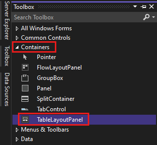 toolbox-container-table-layout-panel.png?view=vs-2022