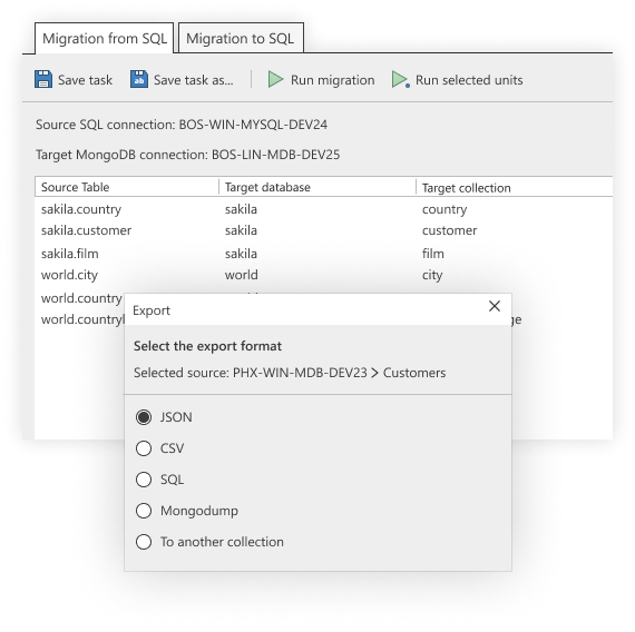 从 SQL 迁移到 MongoDB——或者反过来：MongoDB 到 SQL