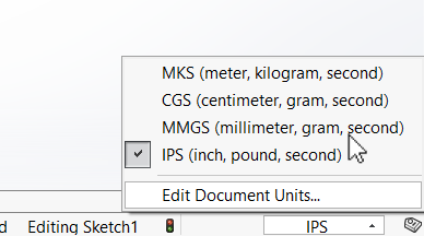 SOLIDWORKS更改单位