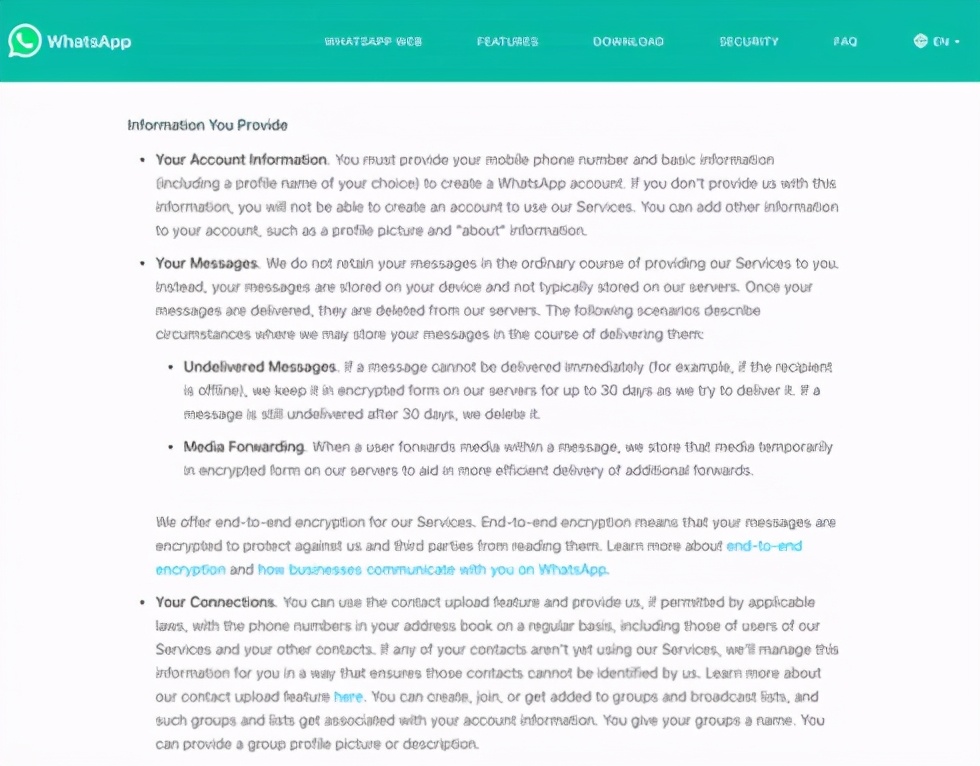 端到端加密：WhatsApp不会去读取你的信息，它不需要……