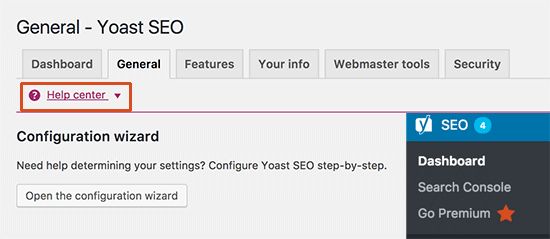 Settings in Yoast SEO