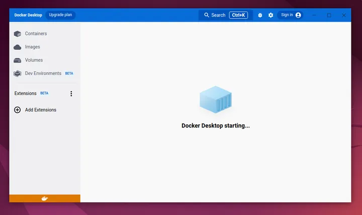 Docker-デスクトップ-開始-ウィンドウ-Ubuntu