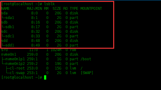 Centos8中配置RAID1磁盘阵列Centos8中配置RAID1磁盘阵列