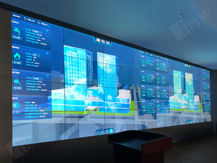中livechart显示大数据博慈55寸拼接屏进驻熊猫集团打造智慧水务大