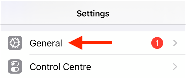 Tap "General."