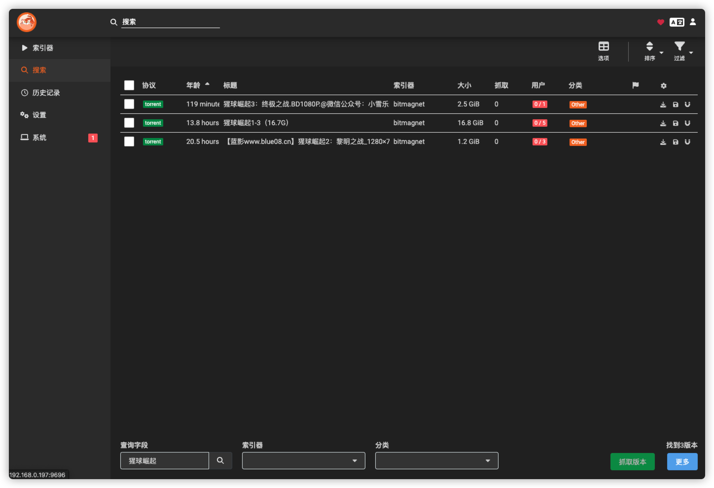 私有化种子索引器bitmagnet