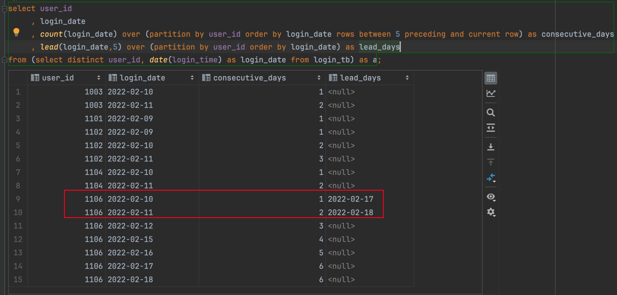 【SQL笔试题】SN_1 连续登陆系列问题