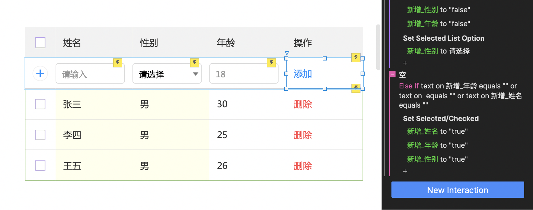 【Axure 教程】中继器入门教程-数据增删