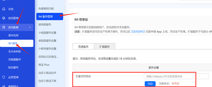 【 IM 服务】开通全量消息路由服务