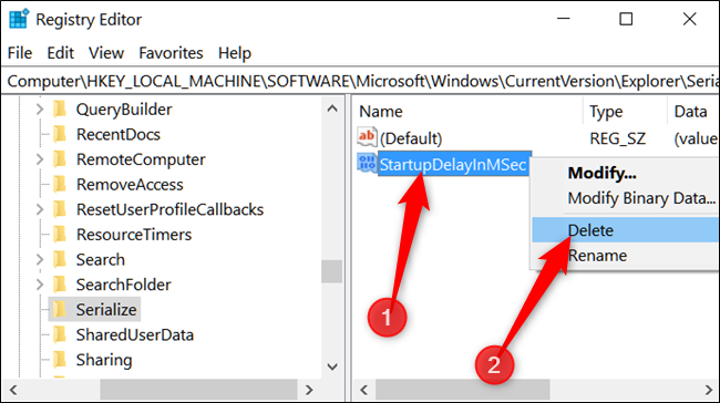 Delete the Registry Value