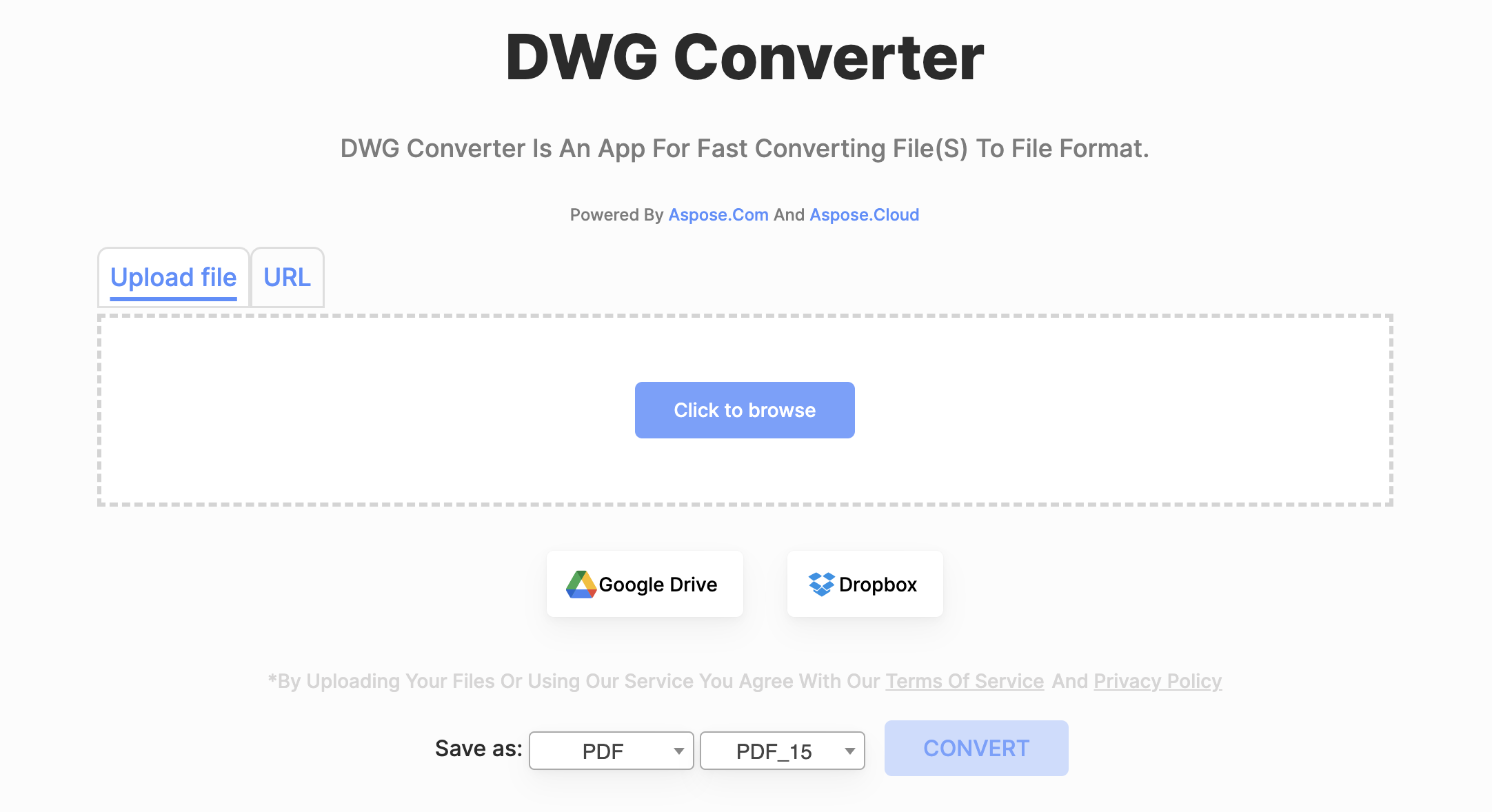 在线 DWG 到 PDF 转换器