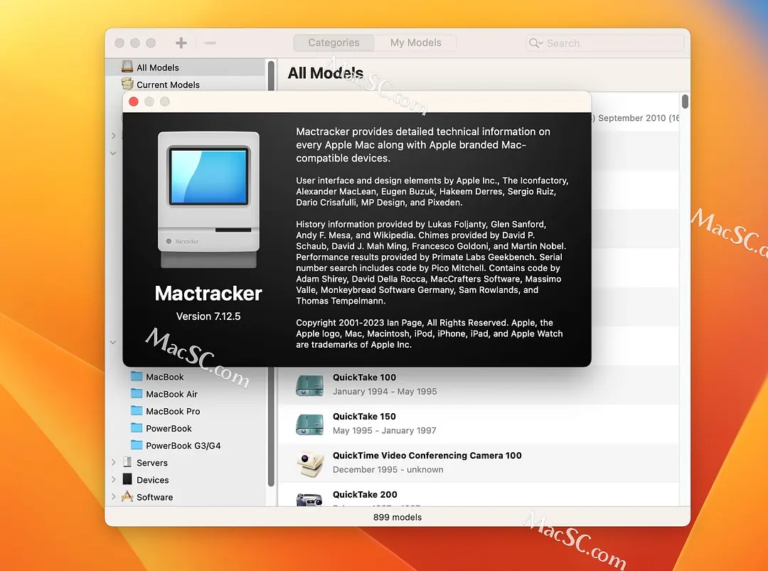 Mactracker for mac，让您轻松掌握Mac电脑硬件信息的利器