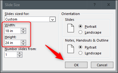 Input width and height of the poster size