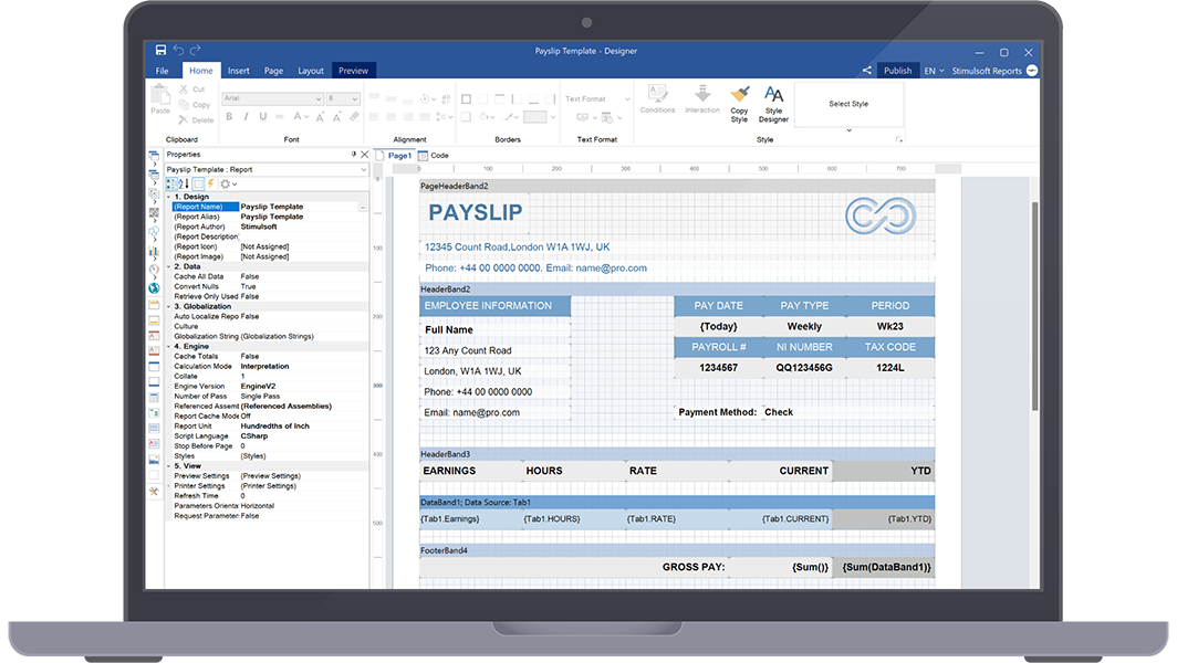 WinForms 报表设计器