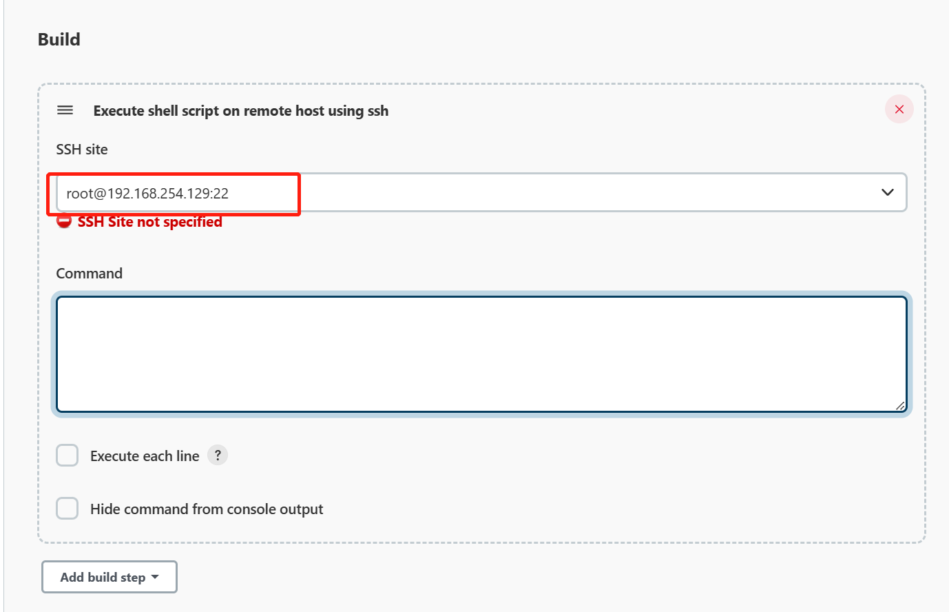Linux连接远程容器服务，执行shell 命令_远程linux服务器build step 'execute shell script on