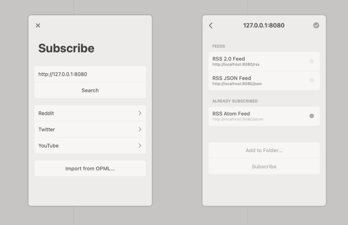 Verify RSS feed validity with Reeder