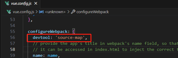 vue.config.js添加source-map
