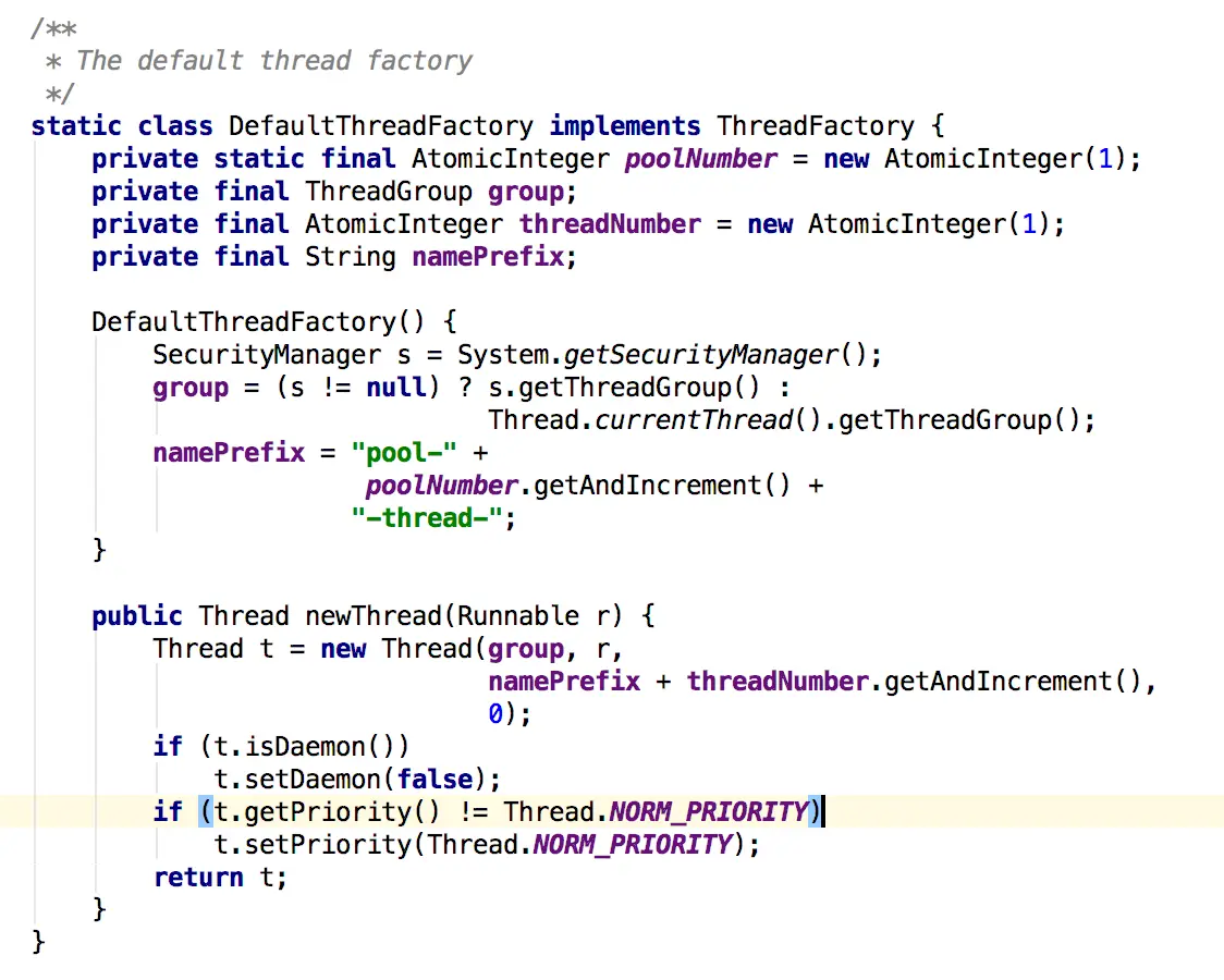 DefaultThreadFactory源码