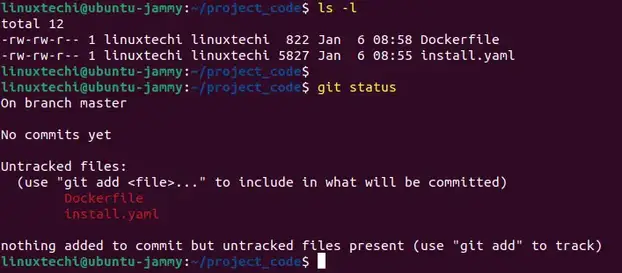 Git-Status-Command-Output-Ubuntu-Linux