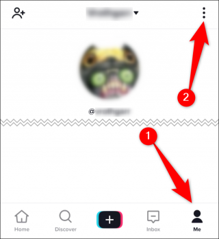 Tap "Me," and then tap the three-dot icon.