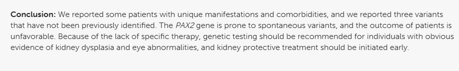 文献解读-群体基因组第二期|《中国人群中PAX2新生突变的检测及表型分析：一项单中心研究》