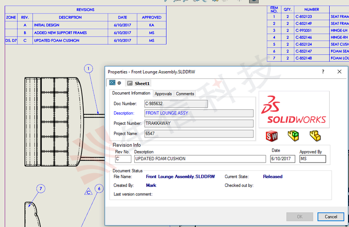 SOLIDWORKS工程图修订表关联PDM