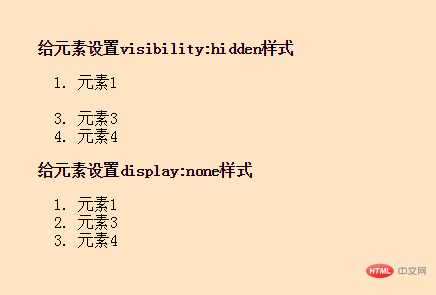 html中占位隐藏,css样式占位和不占位隐藏元素的方法