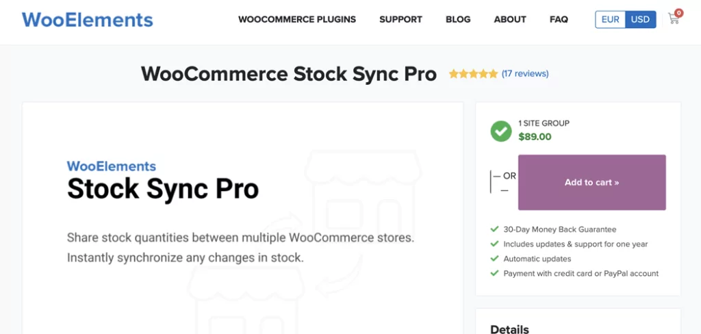 WooCommerce Stock Sync Pro 网站。