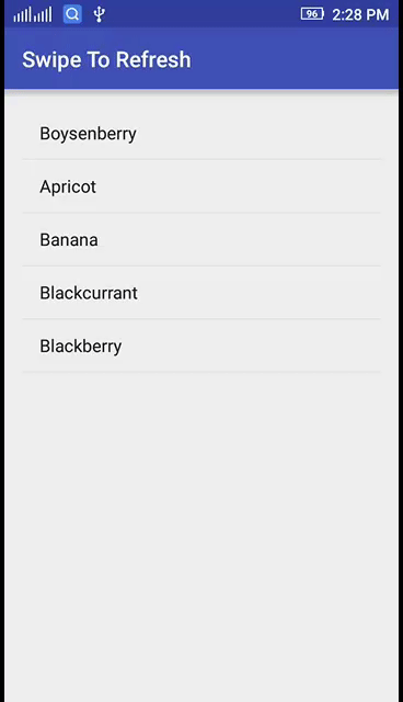 Android Pull or Swipe Down to Refresh Using SwipeRefreshLayout Example